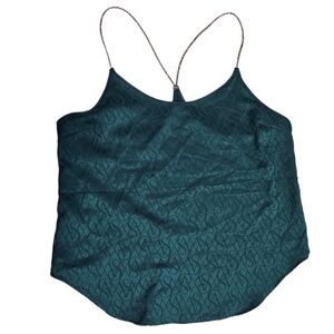 Victoria’s Secret Satin Racerback Cami Tank Top Sleepwear Cheetah Print Accent